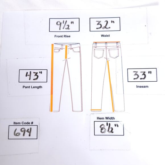 Adriano Goldschmied Straight Button Zip Medium Wash Jeans Mens Size 32x34 Blue - Picture 8 of 8